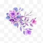 紫色紫罗兰花卉剪贴画粉紫