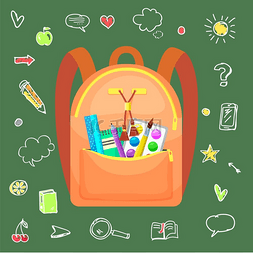 拎行李包图片_彩色书包返校教育和学习书包行李