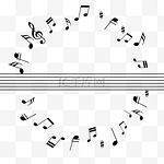 创意音乐音符五线谱线条边框