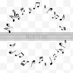 带音乐字符的图片_创意音乐音符五线谱线条边框