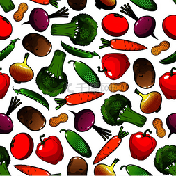 蔬菜图案与番茄、甜椒、洋葱、西