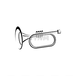 乐器短笛图片_小号乐器的孤立图标矢量短号或圆
