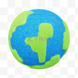 全球湿地日素材图片_3D立体毛绒地球