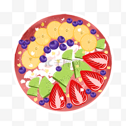 草莓啵啵酸奶图片_美味可口巴西莓碗