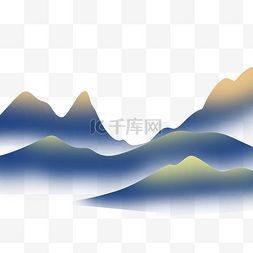 水墨墨迹山水