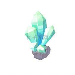 绿松石宝石孤立的蓝色闪亮宝石地