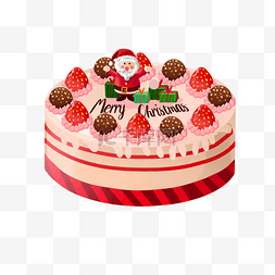 美味卡通甜点糕点图片_圣诞节巧克力草莓蛋糕