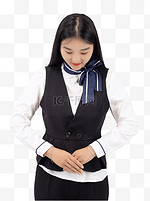 微笑服务女人