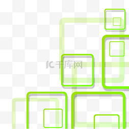 几何边框纹理图片_商务科技绿色方块抽象边框