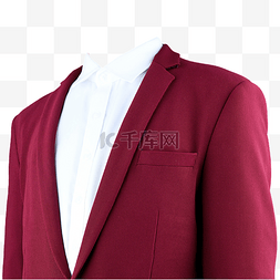 红西装摄影图白衬衫无领带