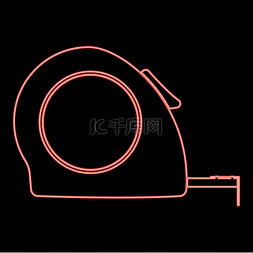 外来的统治者图片_霓虹灯卷尺图标黑色圆形轮廓矢量