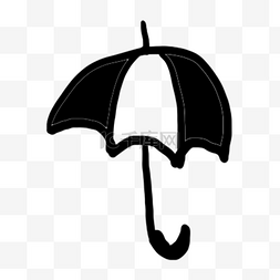 手绘雨伞创意黑白单色涂鸦