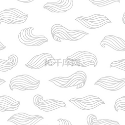 灰色波浪形图片_无缝波浪图案具有海洋河流或水纹