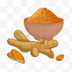 姜黄香料咖喱粉调味料碗装黄色