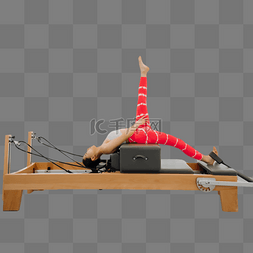 普拉提床训练动作图片_瑜伽普拉提大器材一个人在上面做