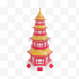 中国古建筑图片_3DC4D立体塔建筑
