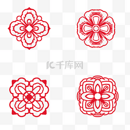 中式花纹新年剪纸窗花