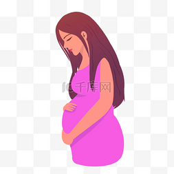 孕期腹痛图片_摸孕肚的孕妇