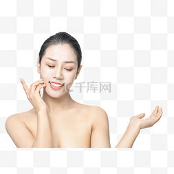 护肤美容美女图片_医美美容美女一只手摸脸