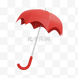 3D红色雨伞