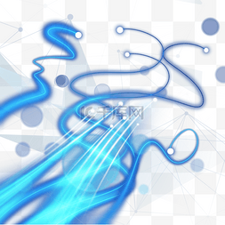 光纤抽象图片_三维光纤蓝色科技曲线线条