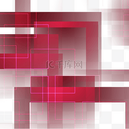 矩形方框图片_红色几何抽象商务边框
