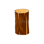 圆形原木木质防火或篝火隔离平面卡通图标矢量木桩树皮砍伐的干木材木桩砍树干木制品材料橡木或松木木棍圆木板砍伐树干隔离木桩原木