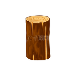 树桩图片_圆形原木木质防火或篝火隔离平面