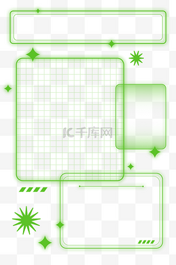 科技框潮流图片_绿色科技酸性边框