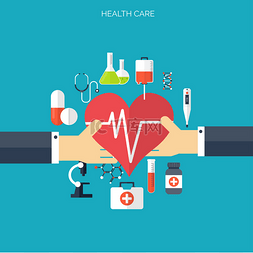 医学研究手绘图片_平的卫生保健和医学研究的背景。