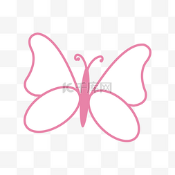 粉色白色可爱卡通蝴蝶剪贴画