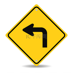交通标志图片_转左的交通标志