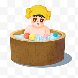 小男孩低头图片_卡通的可爱小男孩低头洗澡