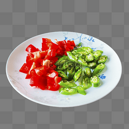 盘子中的西瓜图片_盘子里的红椒和青椒