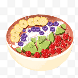 酸奶水果巴西莓碗