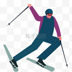 滑雪人物转弯动作