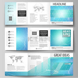 文件夹广告设计图片_三折方形设计小册子的业务模板集