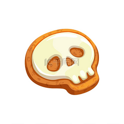 有糖头骨图片_头骨形状的姜饼饼干上面有糖霜是