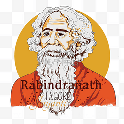 泰戈尔图片_关于印度诗人Rabindranath Tagore Jayanti