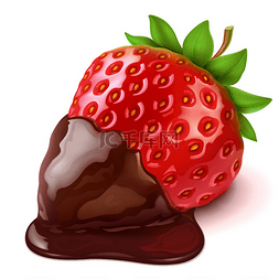 手绘小甜点图片_草莓巧克力