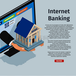 矢量网上银行图片_带有完整信息矢量插图的网上银行