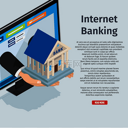 带有完整信息矢量插图的网上银行