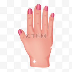 彩色指甲油素材图片_美甲彩妆可爱红色指甲油的手