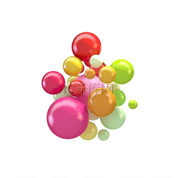 绿色的气泡图片_抽象矢量未来派背景与彩色 3d 球