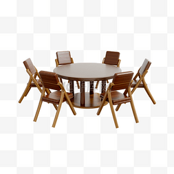 3DC4D立体圆形餐桌餐椅