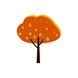 橙色树图片_秋天的树与橙色的冠和黄色的树叶