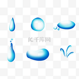 蓝色水滴液体