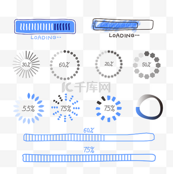进度条loading设计素材-进度条loading设计模板EPS图片下载-千库网