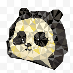 多边形几何动物图片_几何风格多边形低聚合黑色头罩可