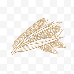 煮熟玉米棒图片_蔬菜食物玉米线描线稿